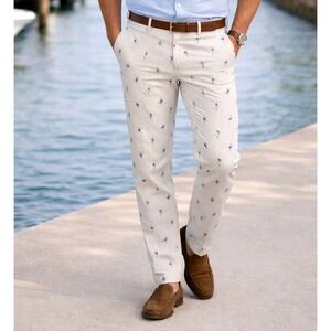 Swordfish Bills Trademark Khakis 38 Cotton USA Classic Fit Preppy Fish Nautical